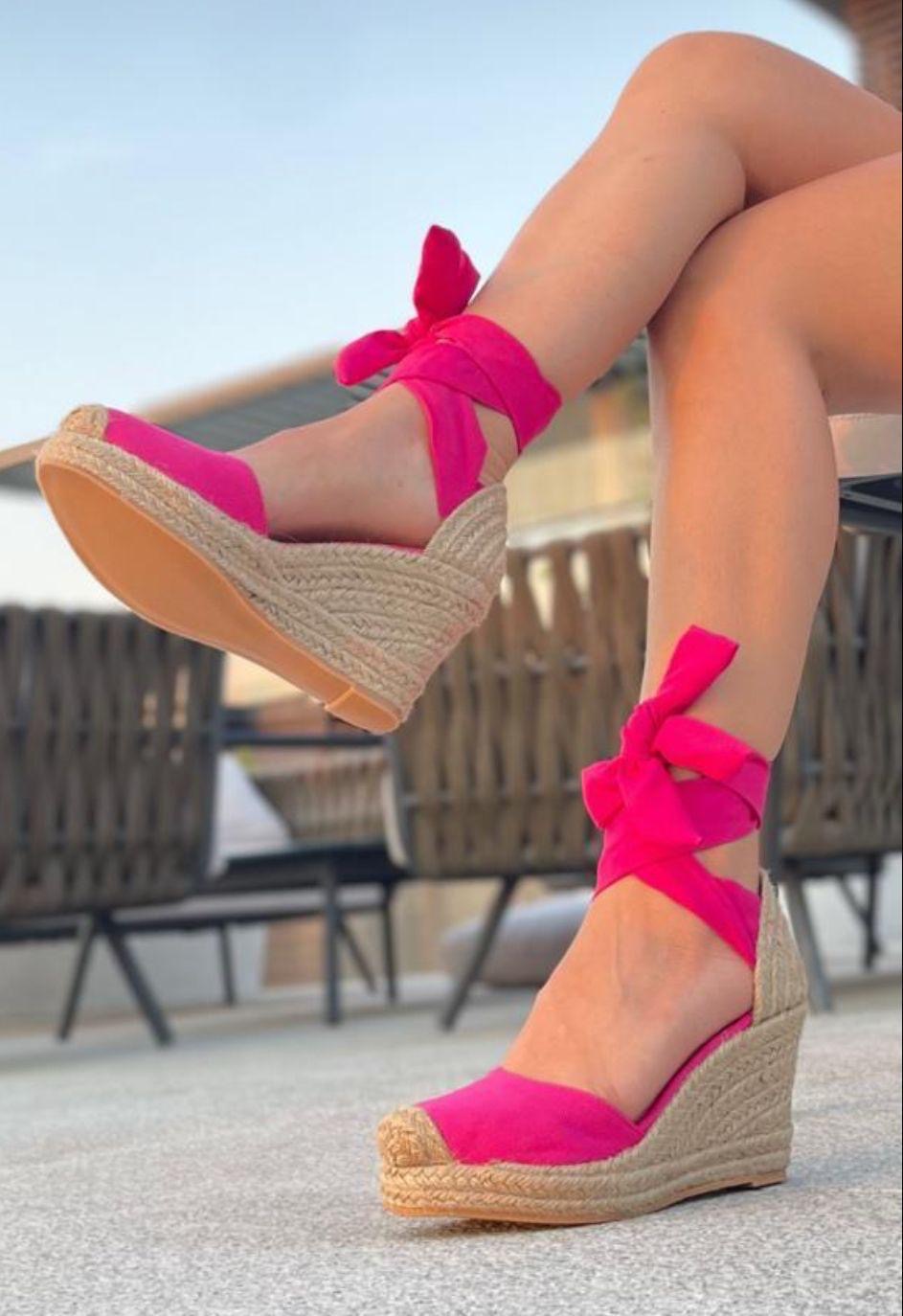 Dewoman Ankle Wrap Espadrille Wedges