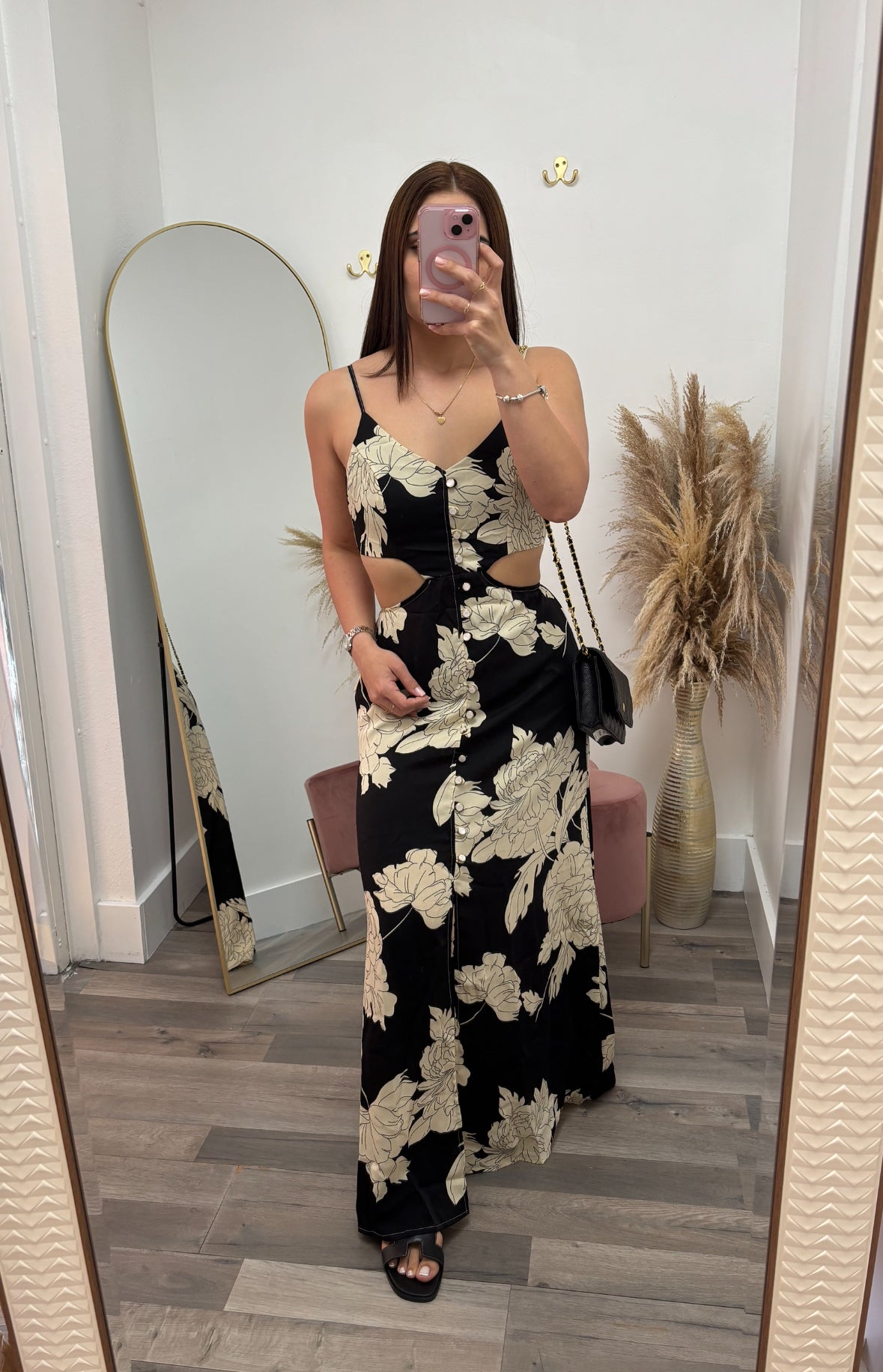 Floral Cutout Maxi Dress