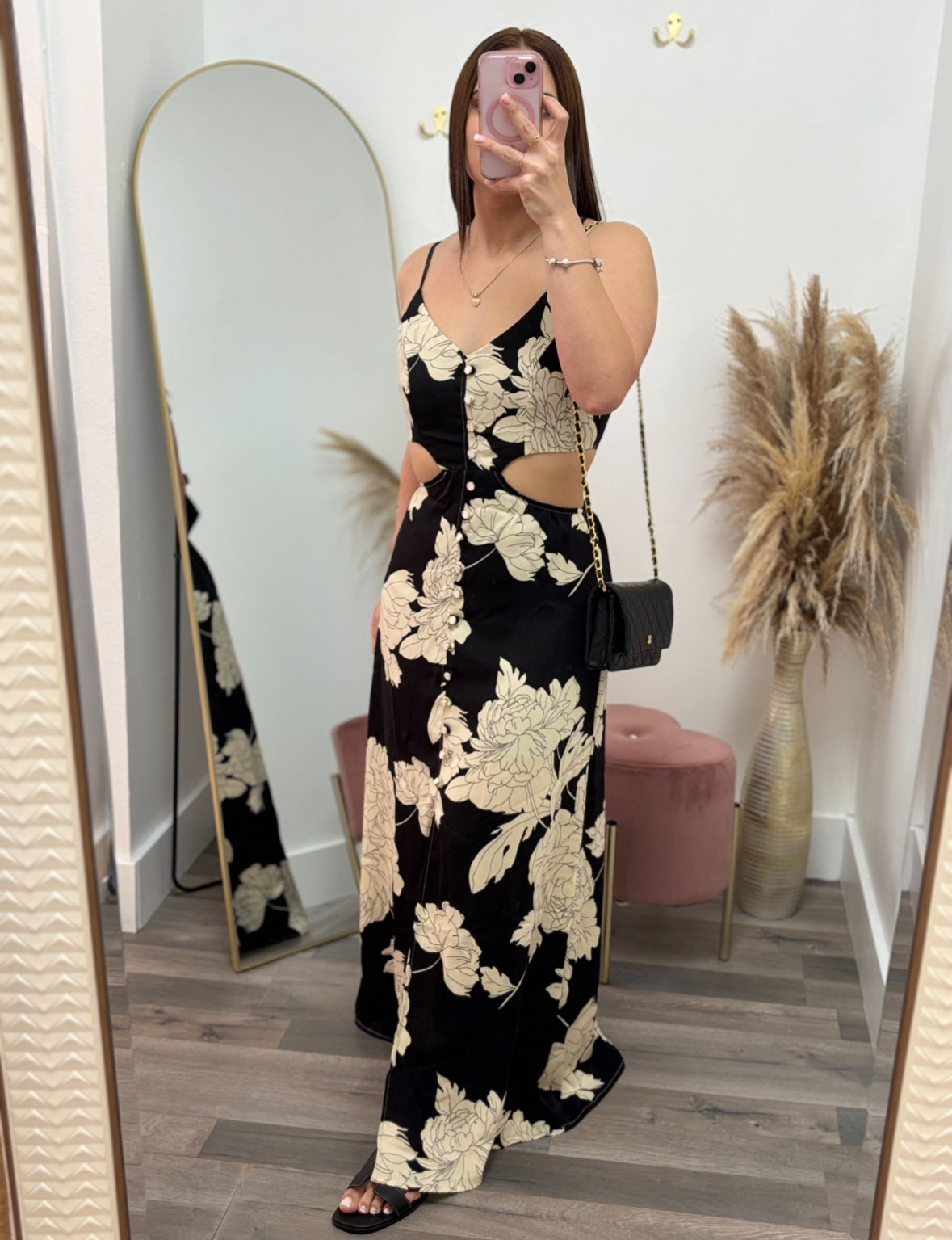 Floral Cutout Maxi Dress