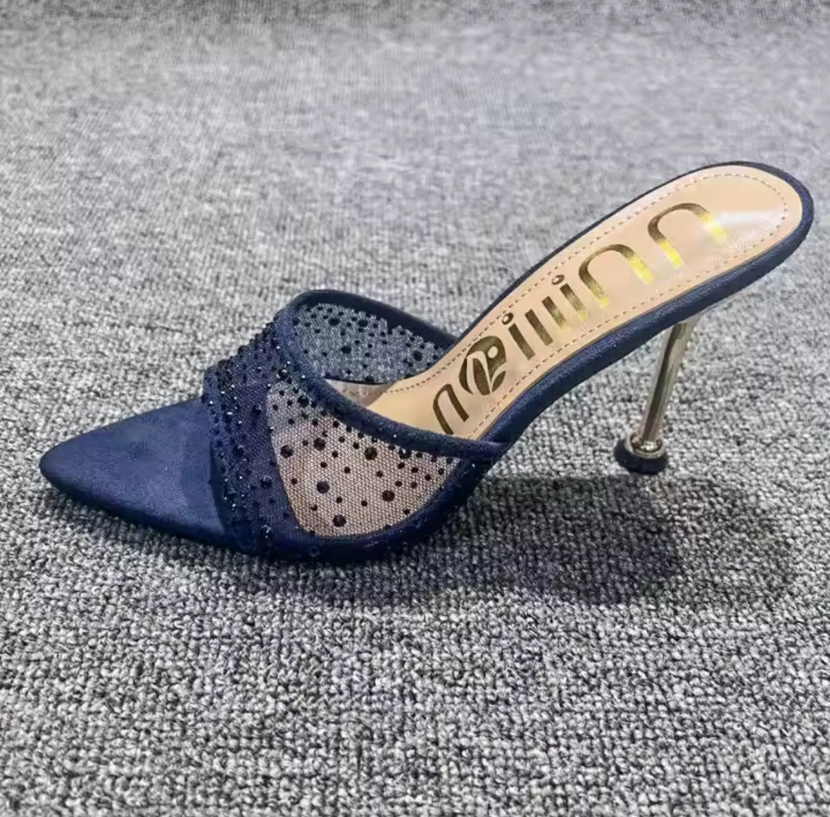 Elegant Rhinestone Mesh Heels
