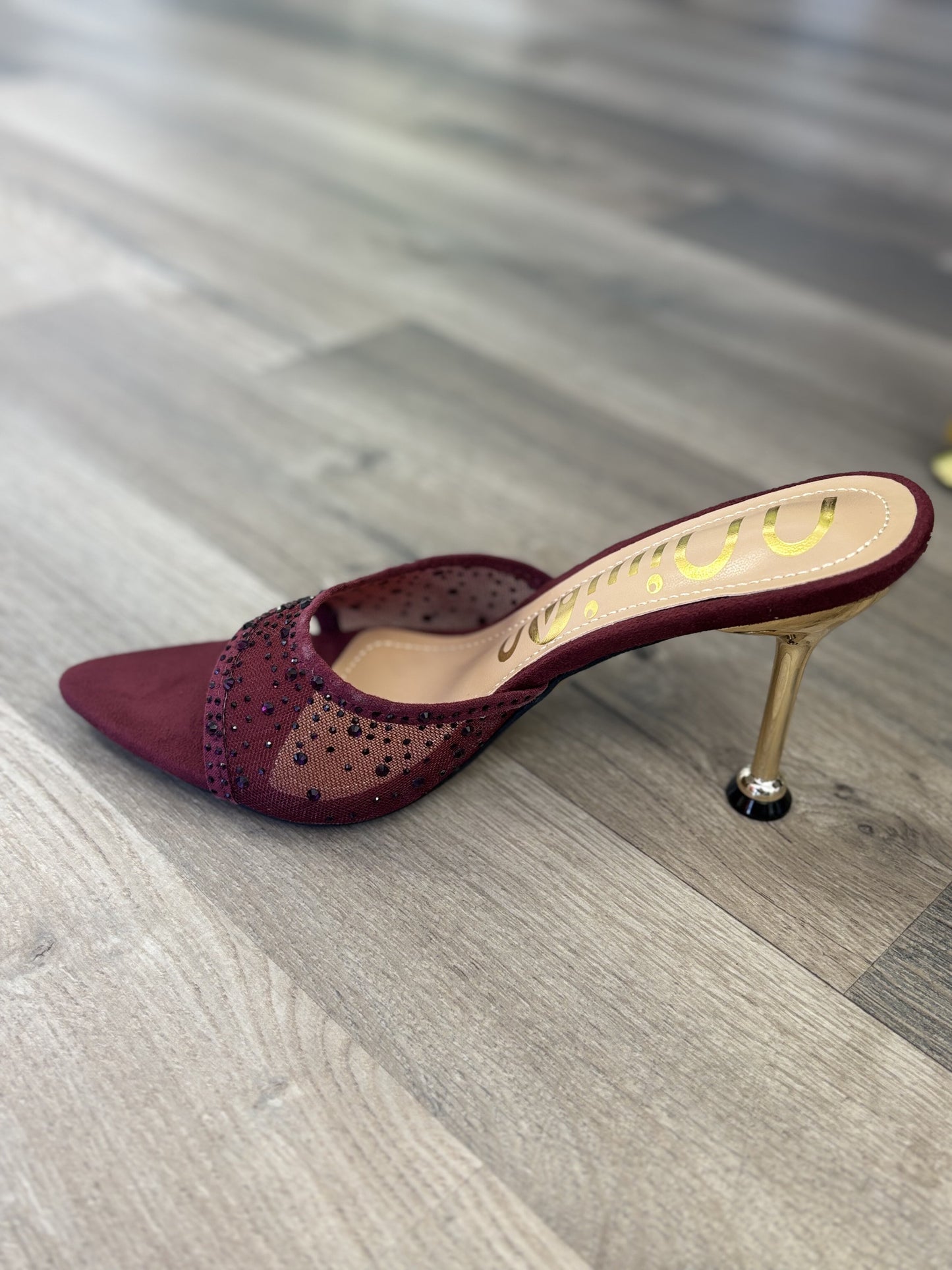 Elegant Rhinestone Mesh Heels