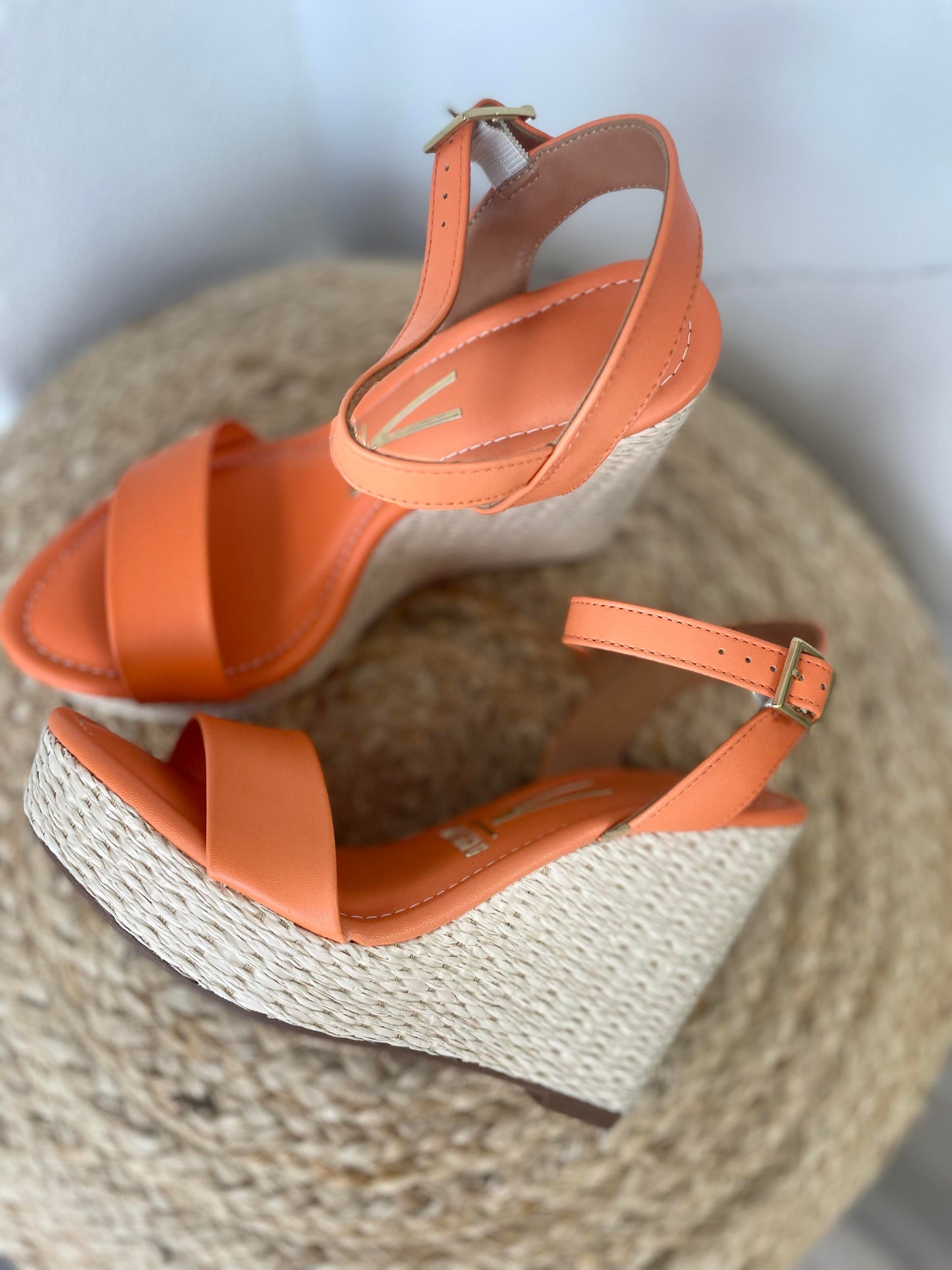 Vizzano Orange Woven Wedge Sandals