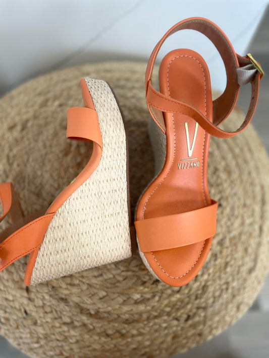 Vizzano Orange Woven Wedge Sandals