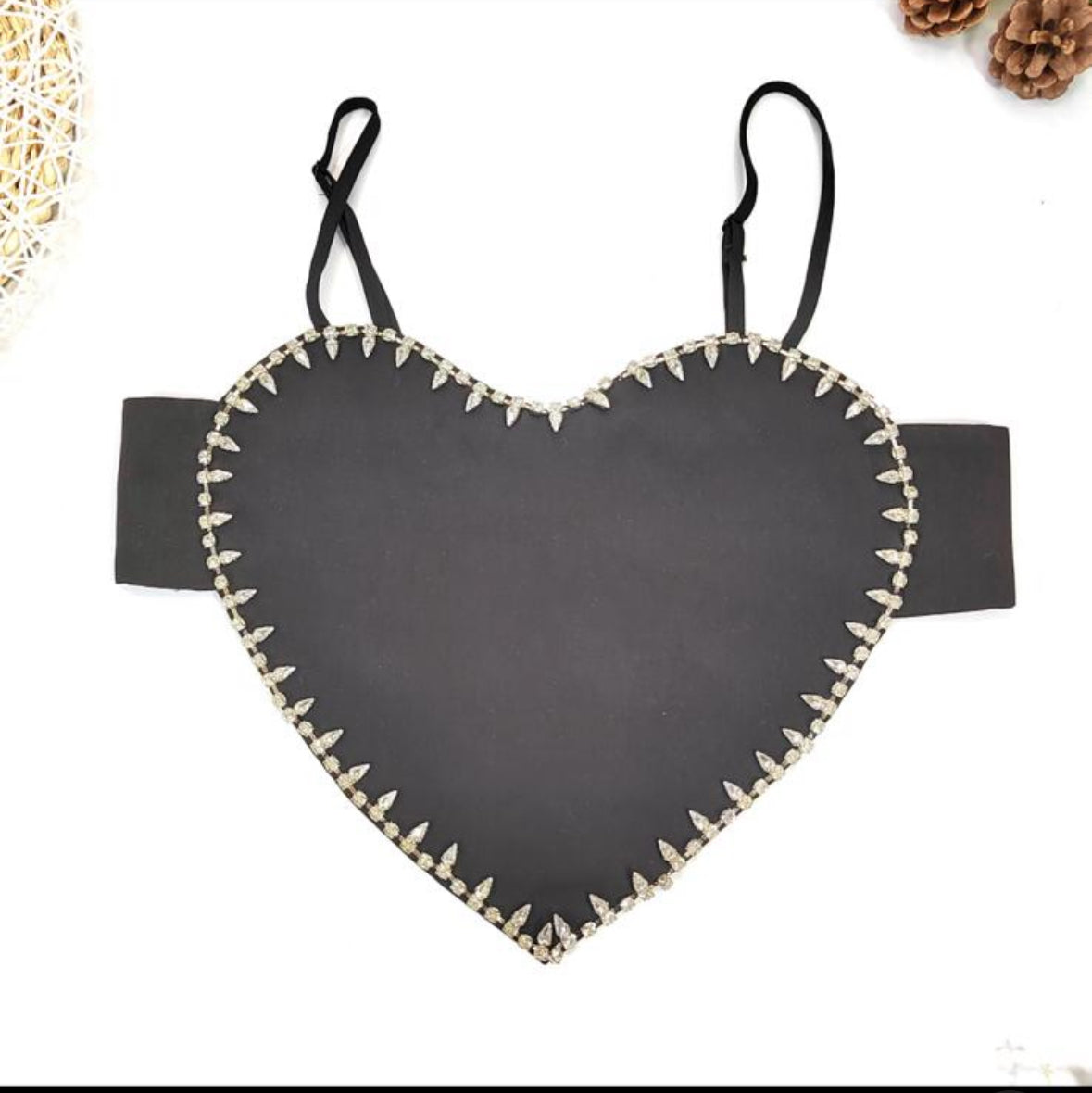 Heart Embellished Crop Top