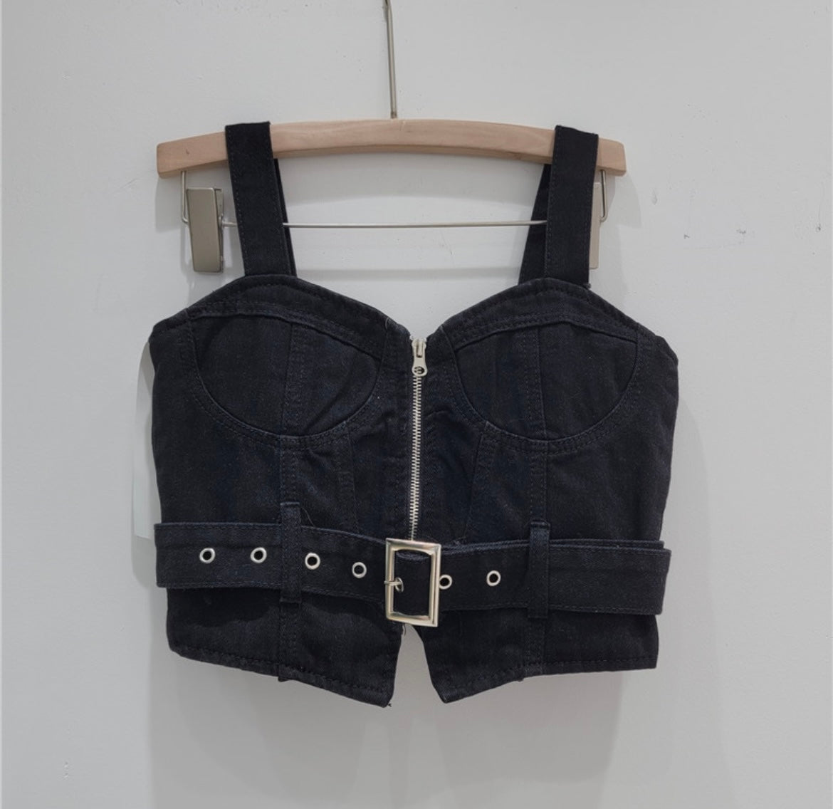 Denim Bustier Crop Top