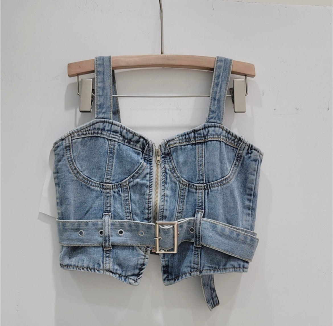 Denim Bustier Crop Top