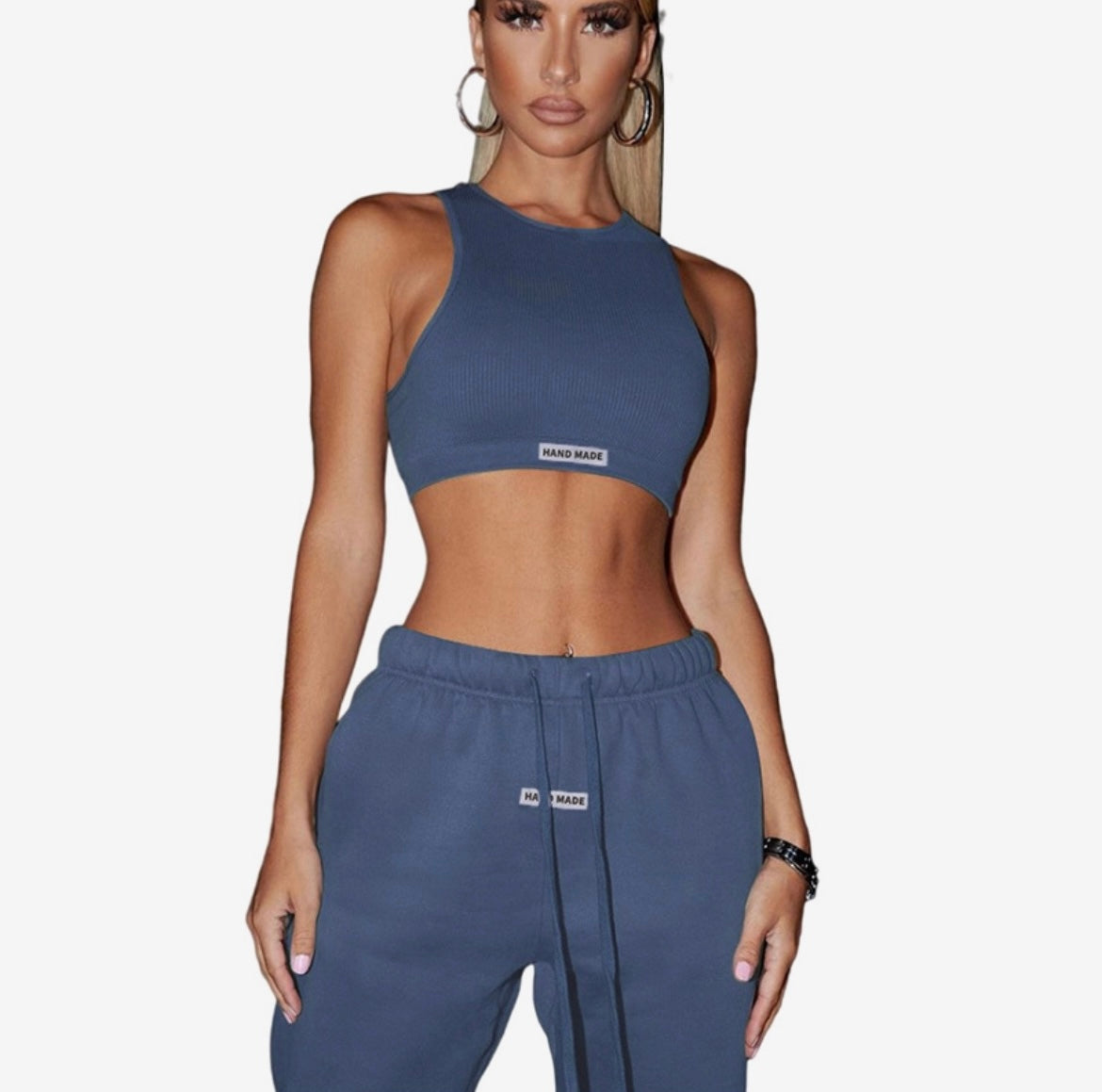 Sporty Crop Top and Jogger Set