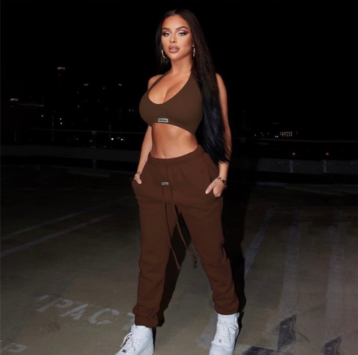 Sporty Crop Top and Jogger Set