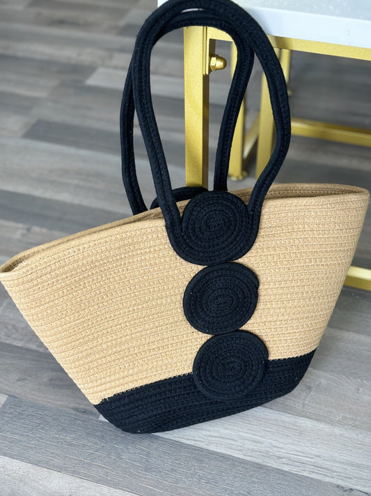 Elegant Straw Tote Bag