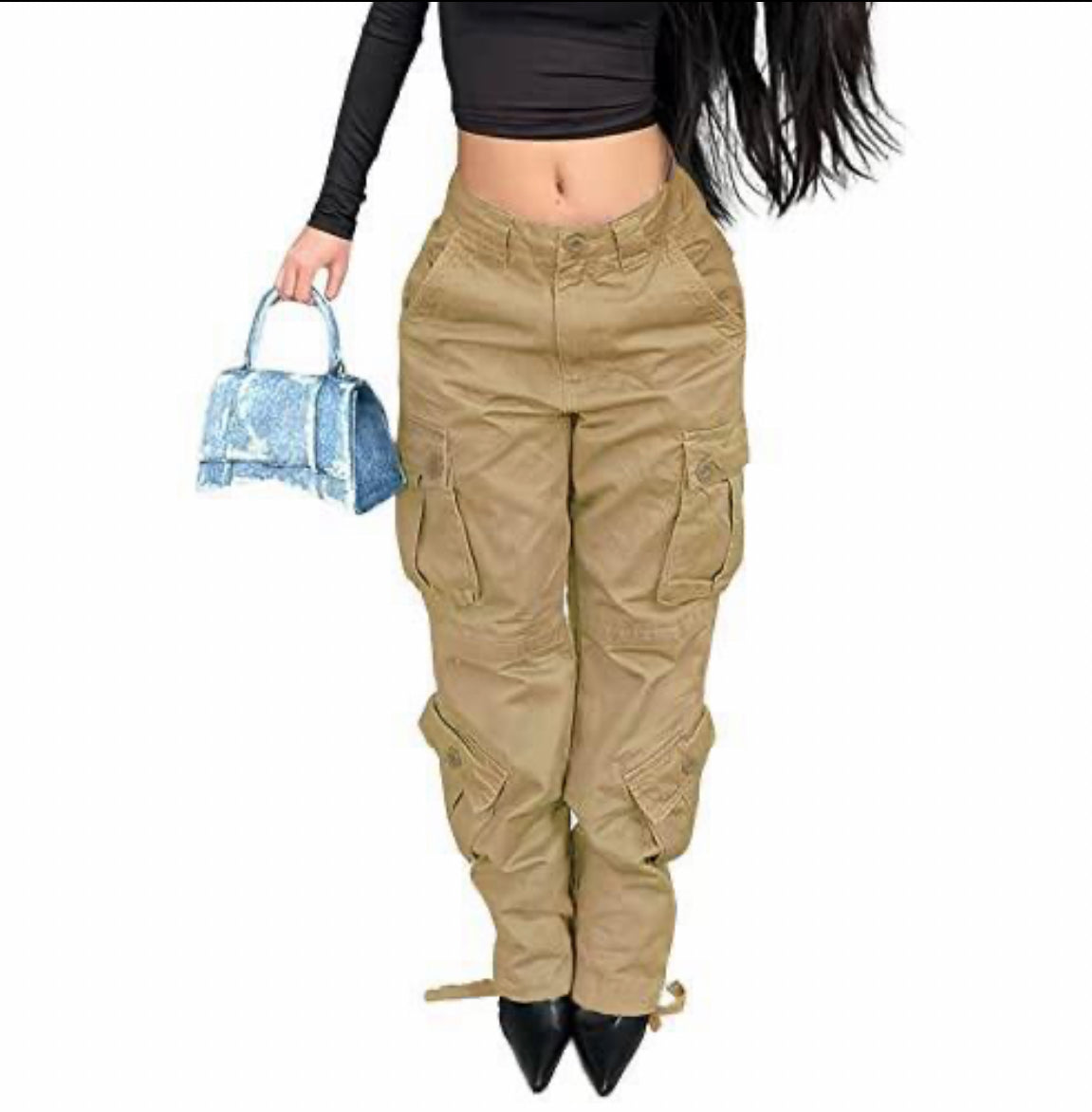 High-Waisted Utility Cargo Pants