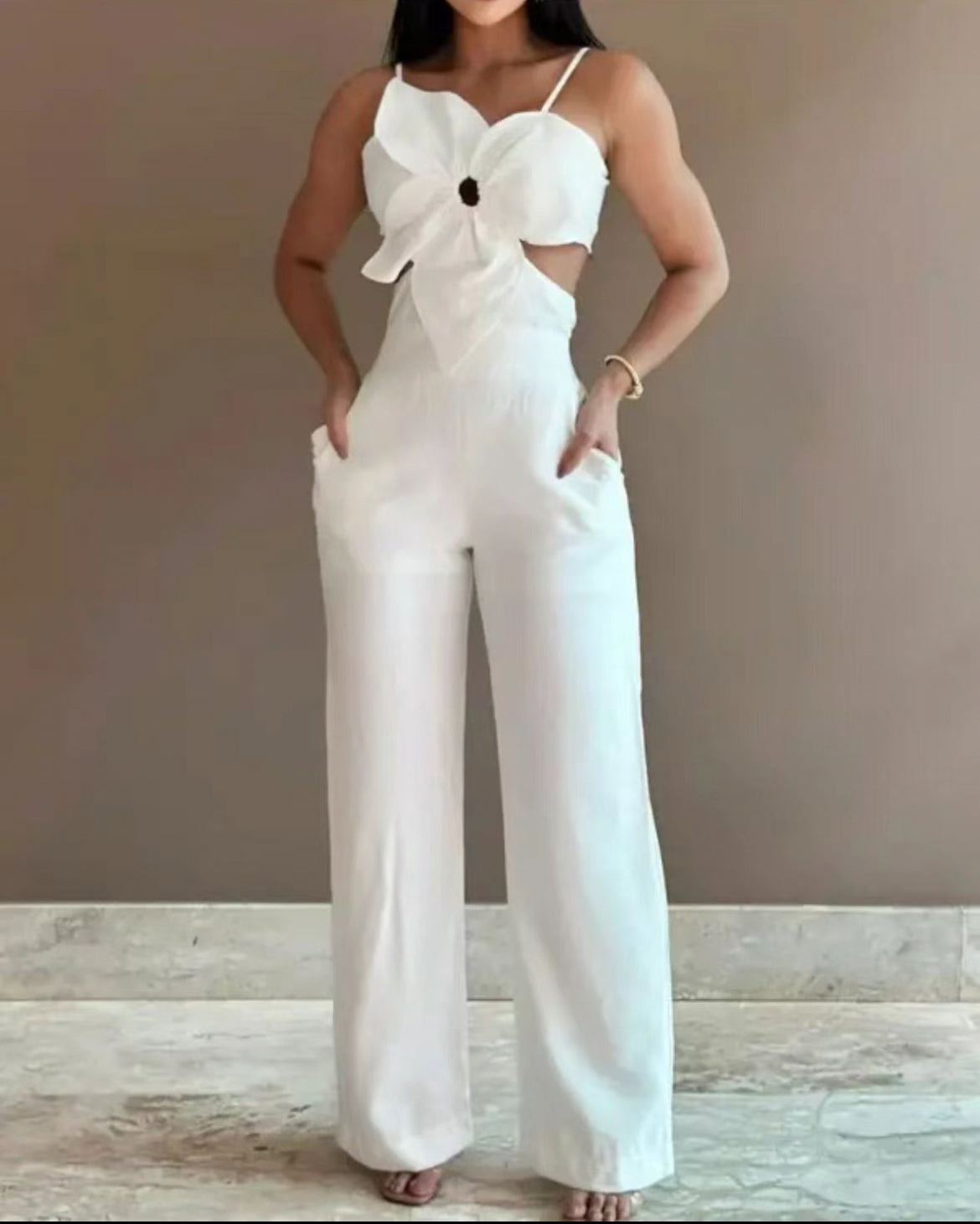 Bow Detail Cut-Out Jumpsuit