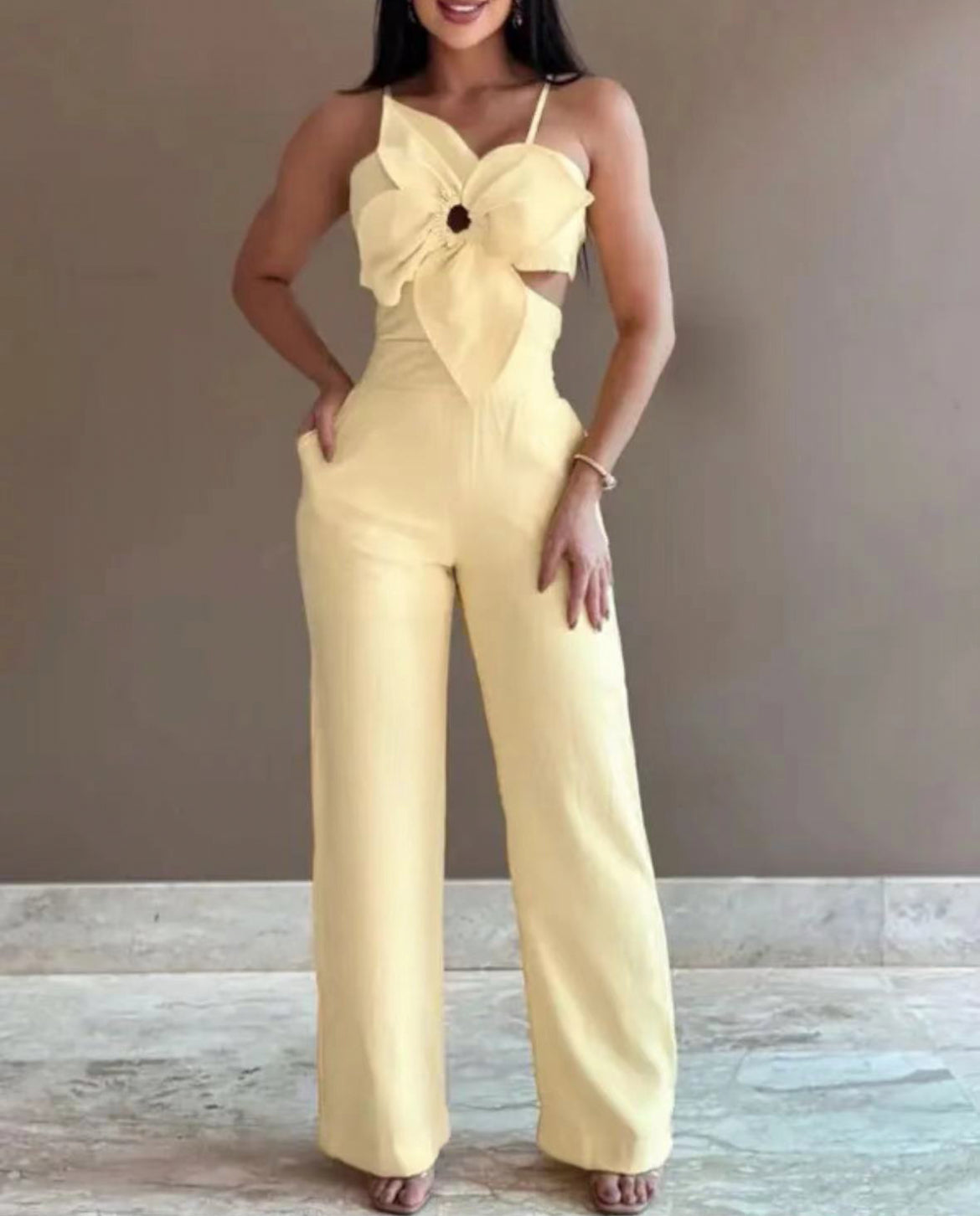 Bow Detail Cut-Out Jumpsuit