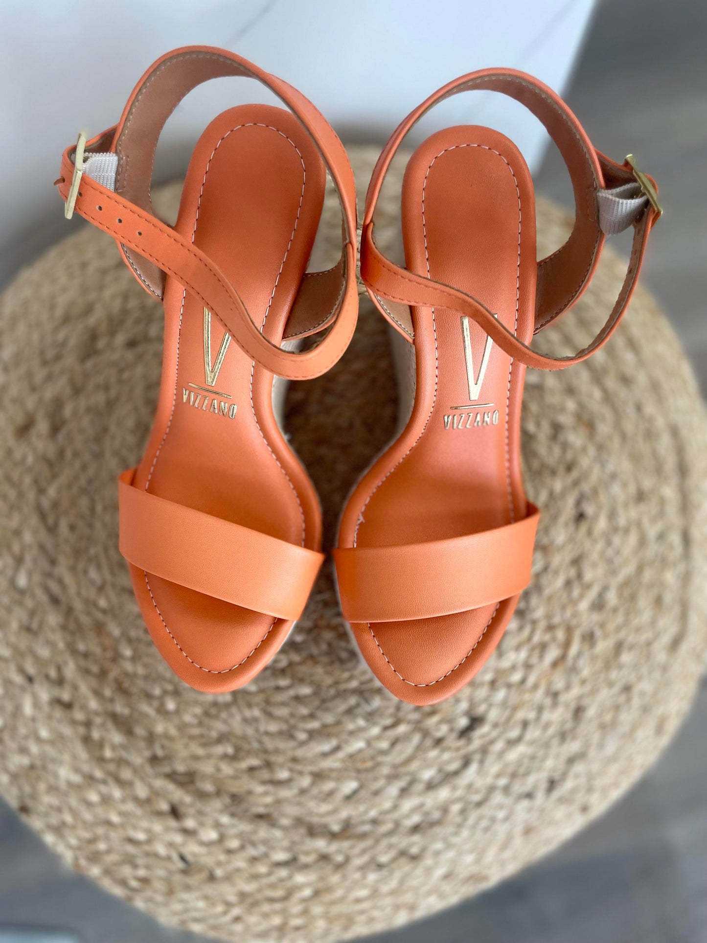 Vizzano Orange Woven Wedge Sandals