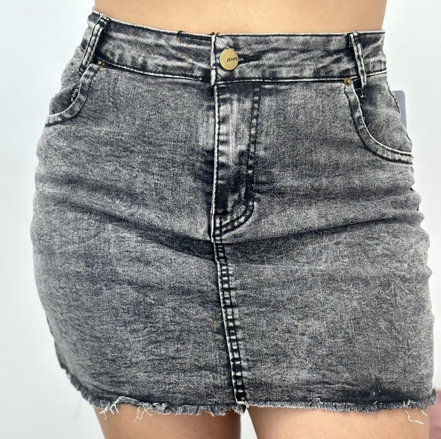 Women's Retro Distressed High Waist Packaged Hip Bodycon Denim Jean Mini Skirt